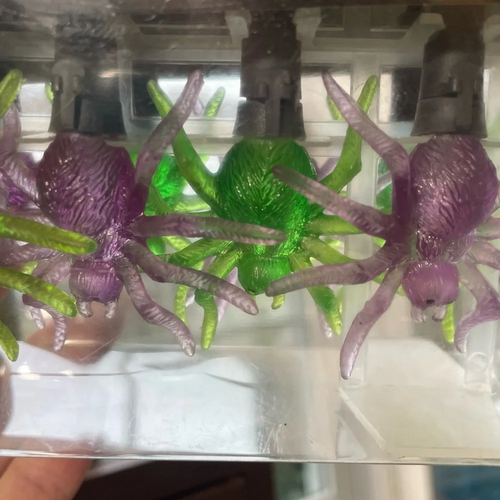 20 green and purple hanging string lights battery operated new